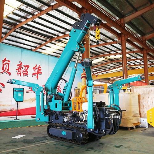 ZHONGMEI Blue Diesel CraneElectric start Spider Crane 12v 45AH 1.2t Tracked Spider Crane
