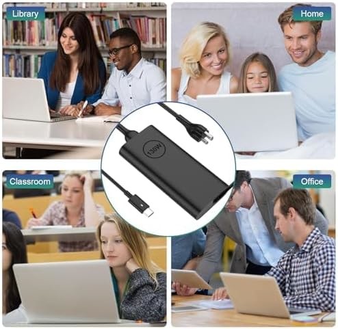 USB-C Notebook Computer Power Adapter 20V-6.5A 130W Type-C Oval Power Cord