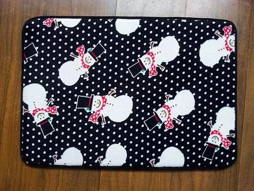 Little Snowman Memory Foam Bath Mat For Christmas Soft Coral Fleece Fabric