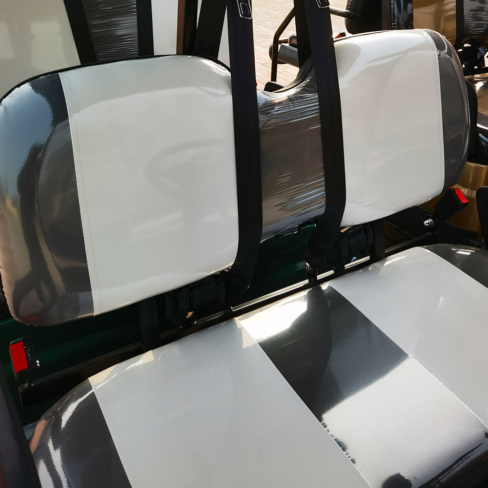 35mph Two Seat EV Blue Golf Car Electric Buggy Road Legal With All Terrain Tires