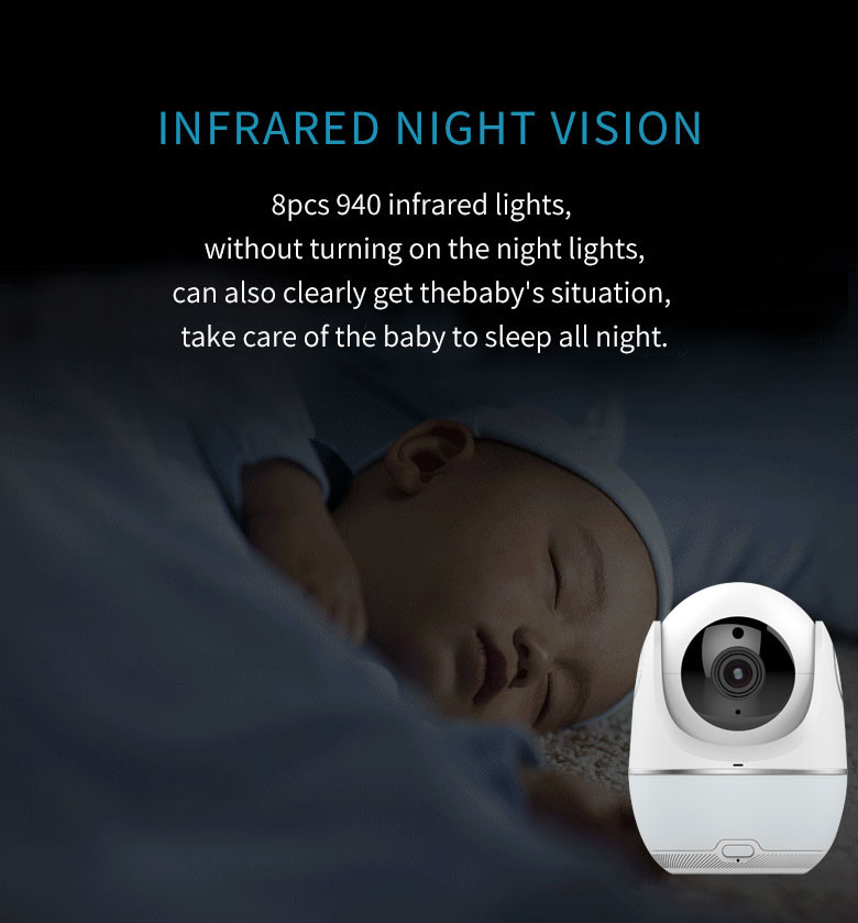 HD 5" Babyphone Mobile Wifi Two Way Video Pet Camera Support Cry Warning Voice Talk