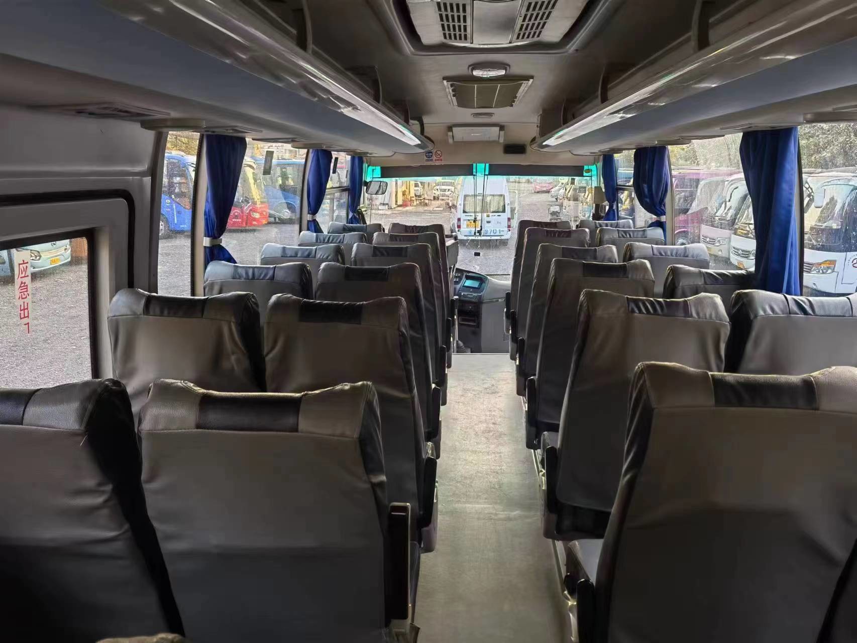 Luxury Higer KLQ6796 Used Coach Buses 34 Seats LHD Rear Engine 147kw Plate Spring Suspension