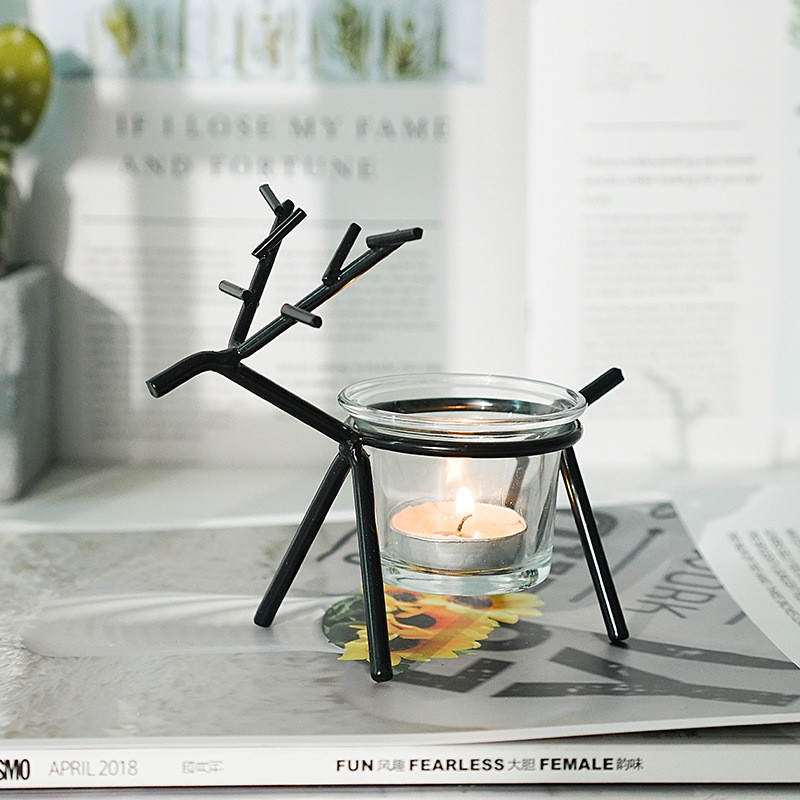 Iron Art Prop Romantic Lamp Candlestick Contracted And Contemporary Glass Household Of Restore Ancient Ways Decorates Pl