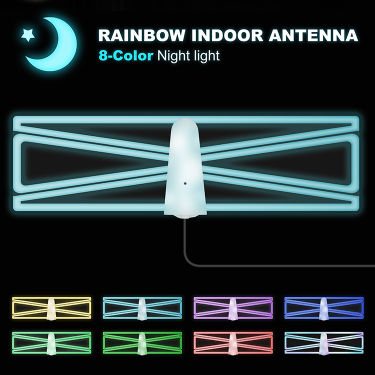 8 Colors Paper Thin 5-6dBi Digital HDTV Antenna 75Ohm LED TV Aerial