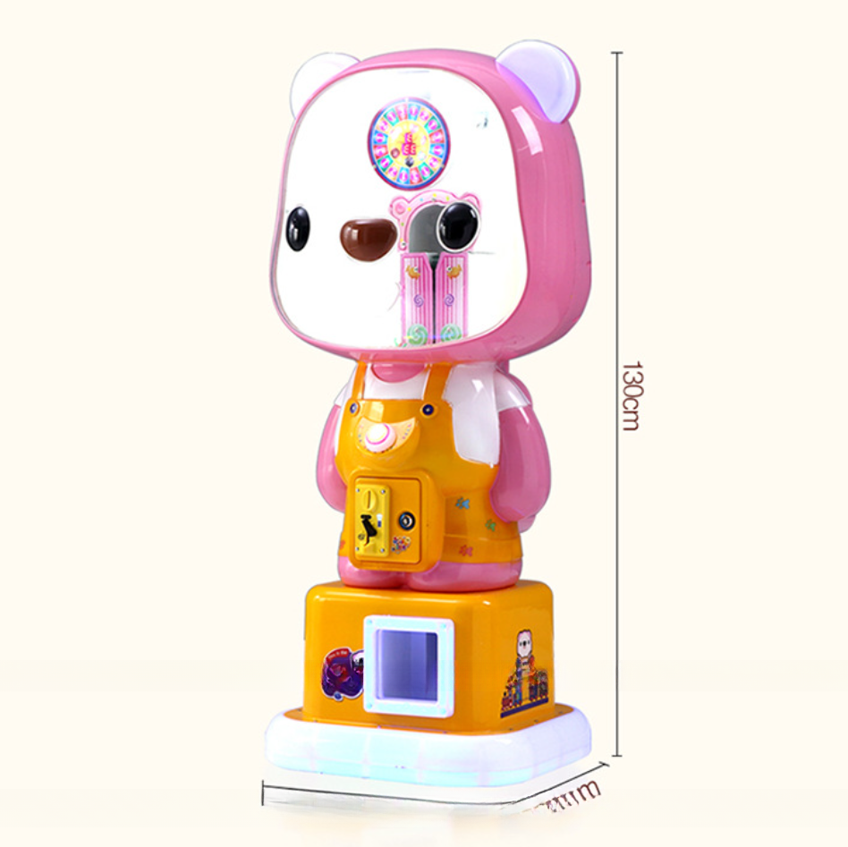 2022 arcade coin operated cute bear capsule lollipop toy vending machine for indoor game zone