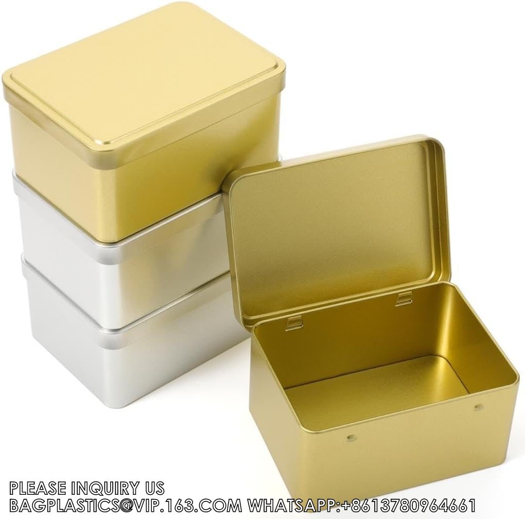 Tin Box Containers 3.7 X 2.4 X 0.8 Inch Metal Tins Storage Box, For Home Storage, Outdoor Active Storage