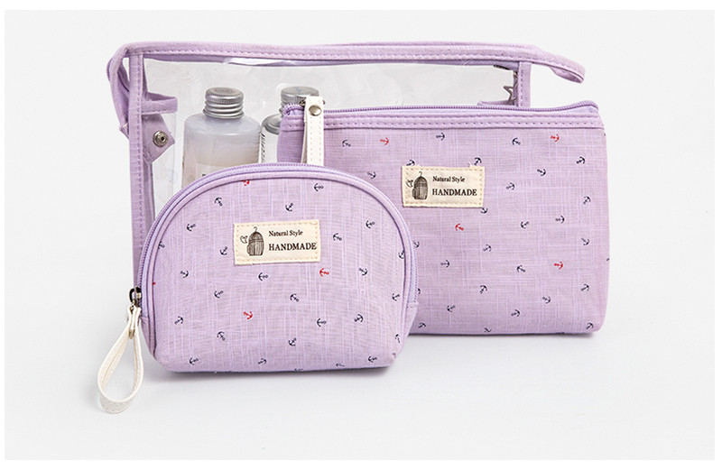 Lady Private Label Waterproof Portable Pink Cosmetic Bag Sets