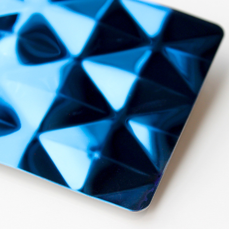 201 304 316 4x8 Mirror Finish Big Diamond Plate PVD Blue Stainless Steel Sheet