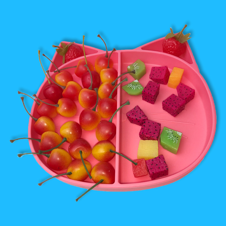 Baby Training Feeding Silicone Plate Hot Selling Customized Bpa Free Cat Shape