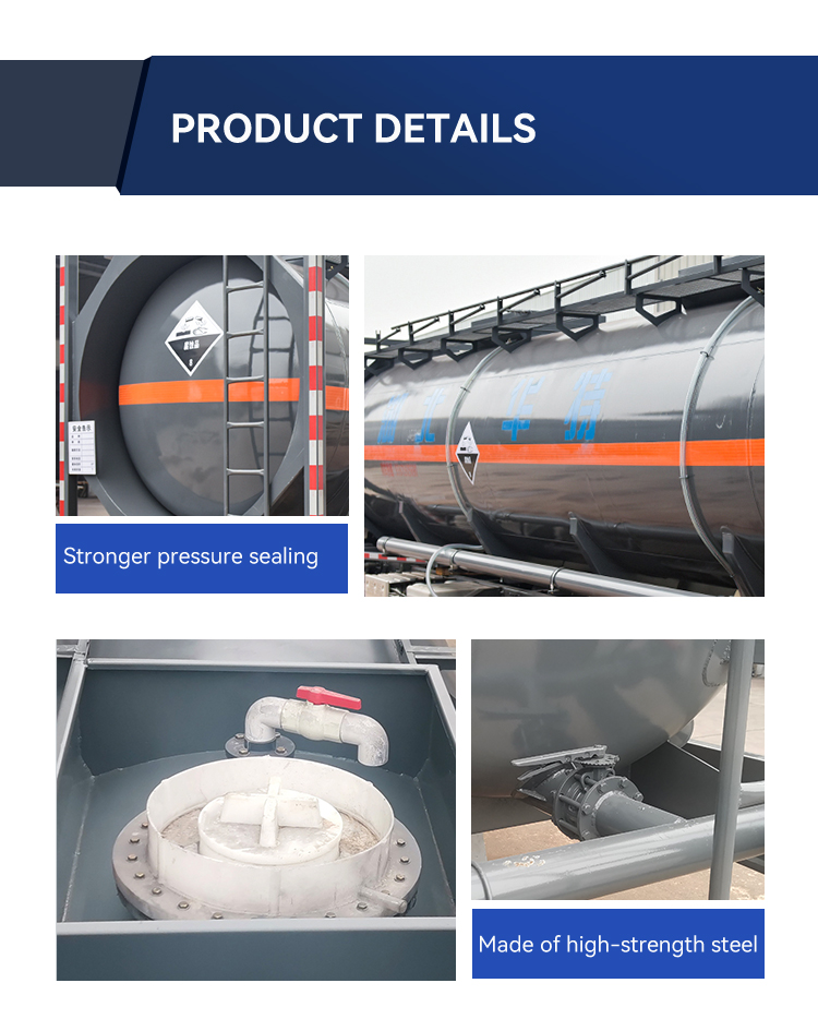 30 Feet ISO Tank Container Carbon Steel For Chemical Liquid Oil Gas Storage Transport