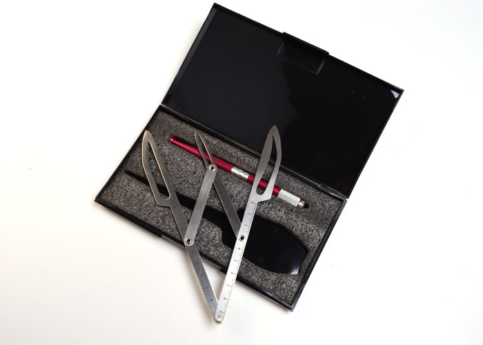 Microblading Manual Pen with Golden Ratio Eyebrow SS Stencil Ruler