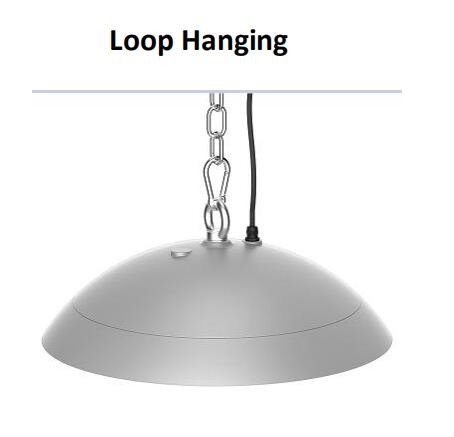 Dustproof 120w Led High Bay Lights High CRI Loop Hanging Black Housing Color