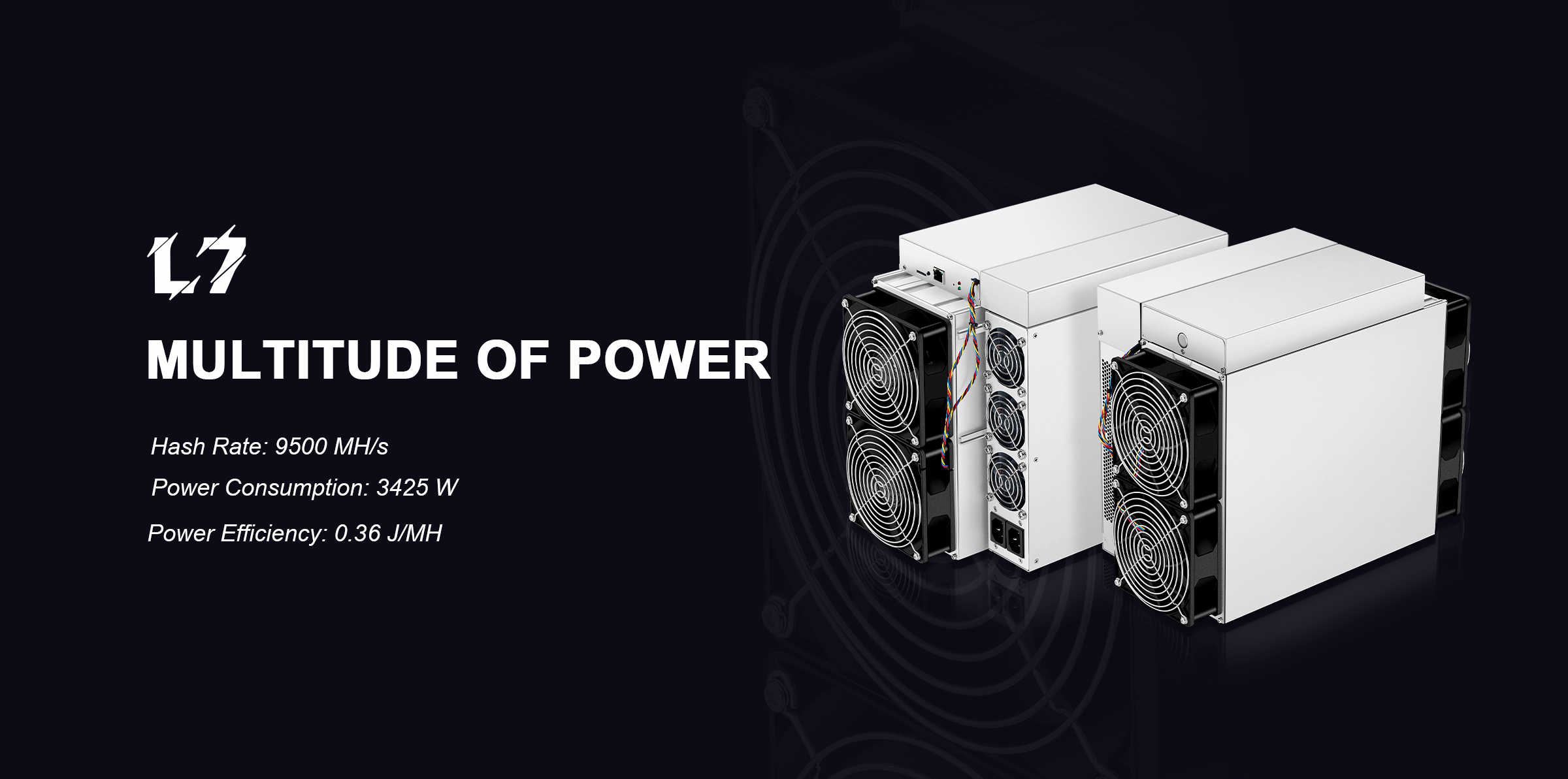Scrypt Algorithm LTC ASIC Miner Bitmain Antminer L7 3425W 9500 MH/S 0.36 J/MH