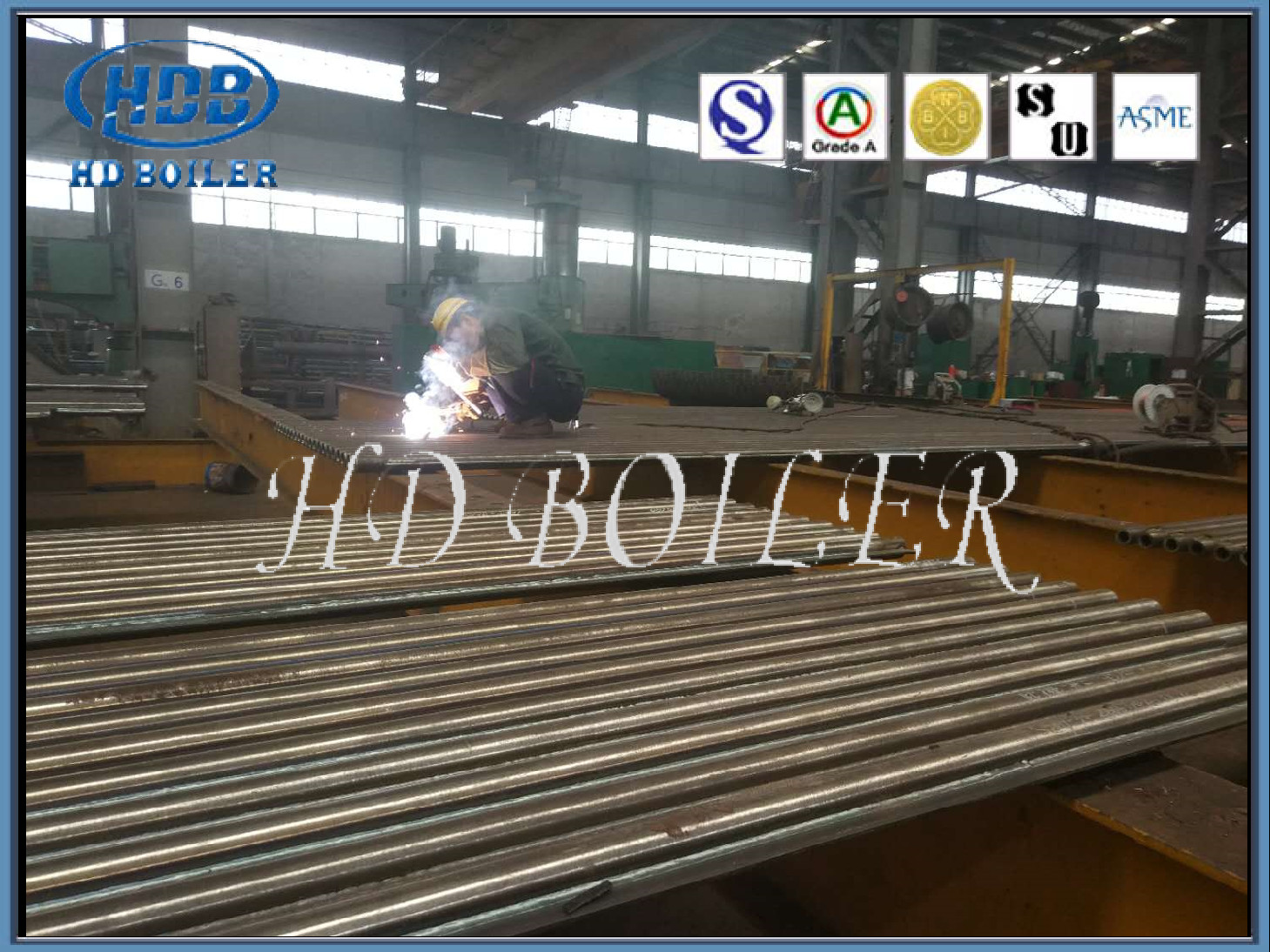 Steel / Stainless Water Wall Panels Heat Exchanger / Boiler Parts With Water Wall Tubes