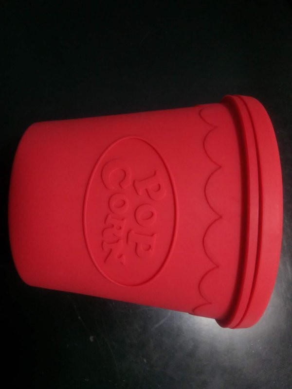 FDA Glass Microwave Popcorn Maker , Red Micro Popcorn Popper 16 * 16 * 16