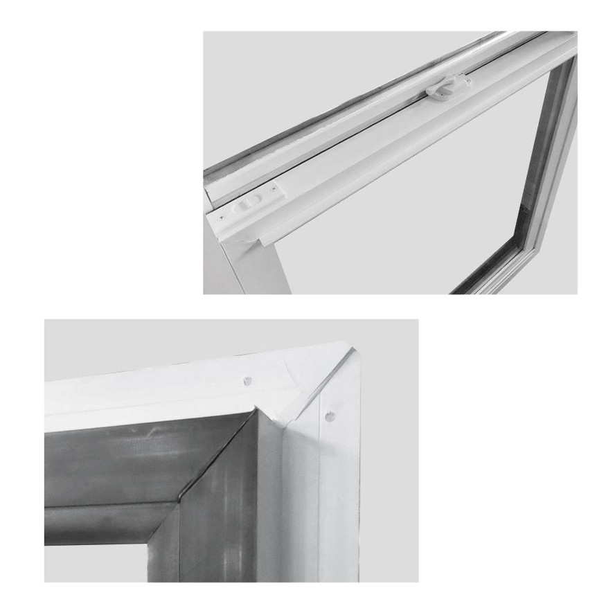 Plastic Vertical Sliding Single Hung Windows American House Vinyl Window Black White