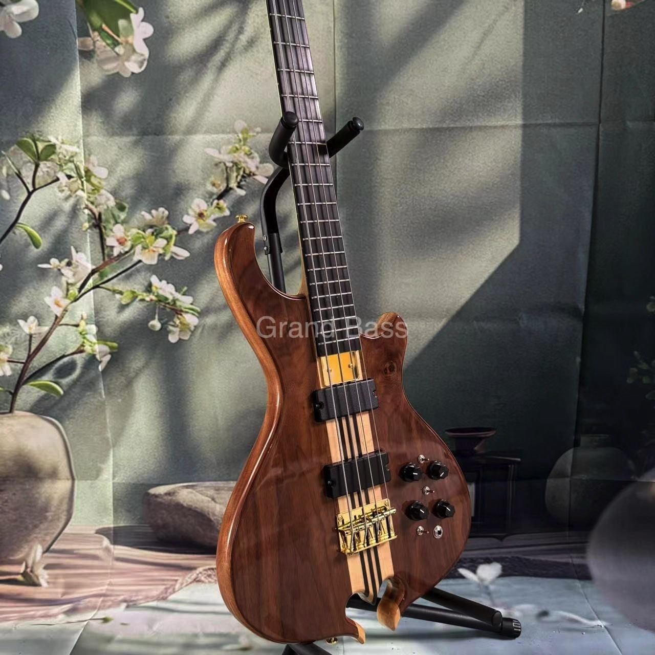 Custom Grand Mark King Deluxe Style Burst Neck Through Body 4 Strings Electric Bass ALEMBIC TYPE