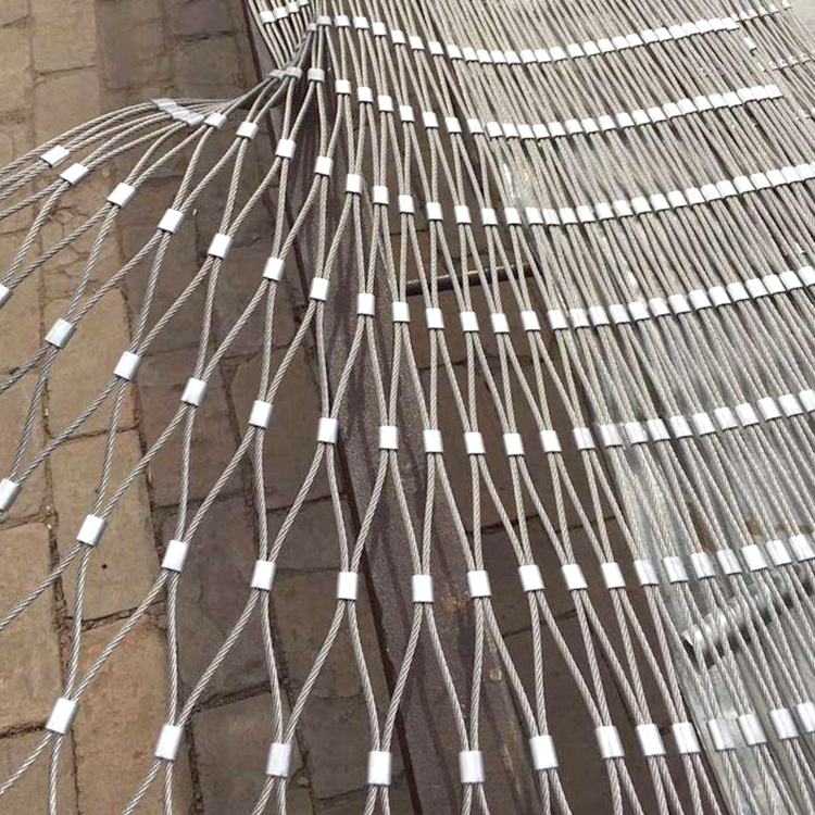20mm to 200mm Mesh Size Architectural Decorative Stainless Steel Wire Rope Mesh with Woven Technique