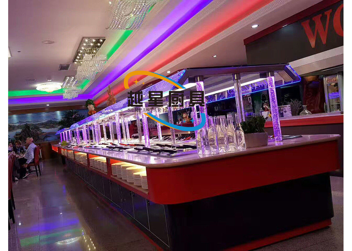 6.9 Meter Commercial Buffet Equipment White Artificial Marble Cafeteria Buffet Table