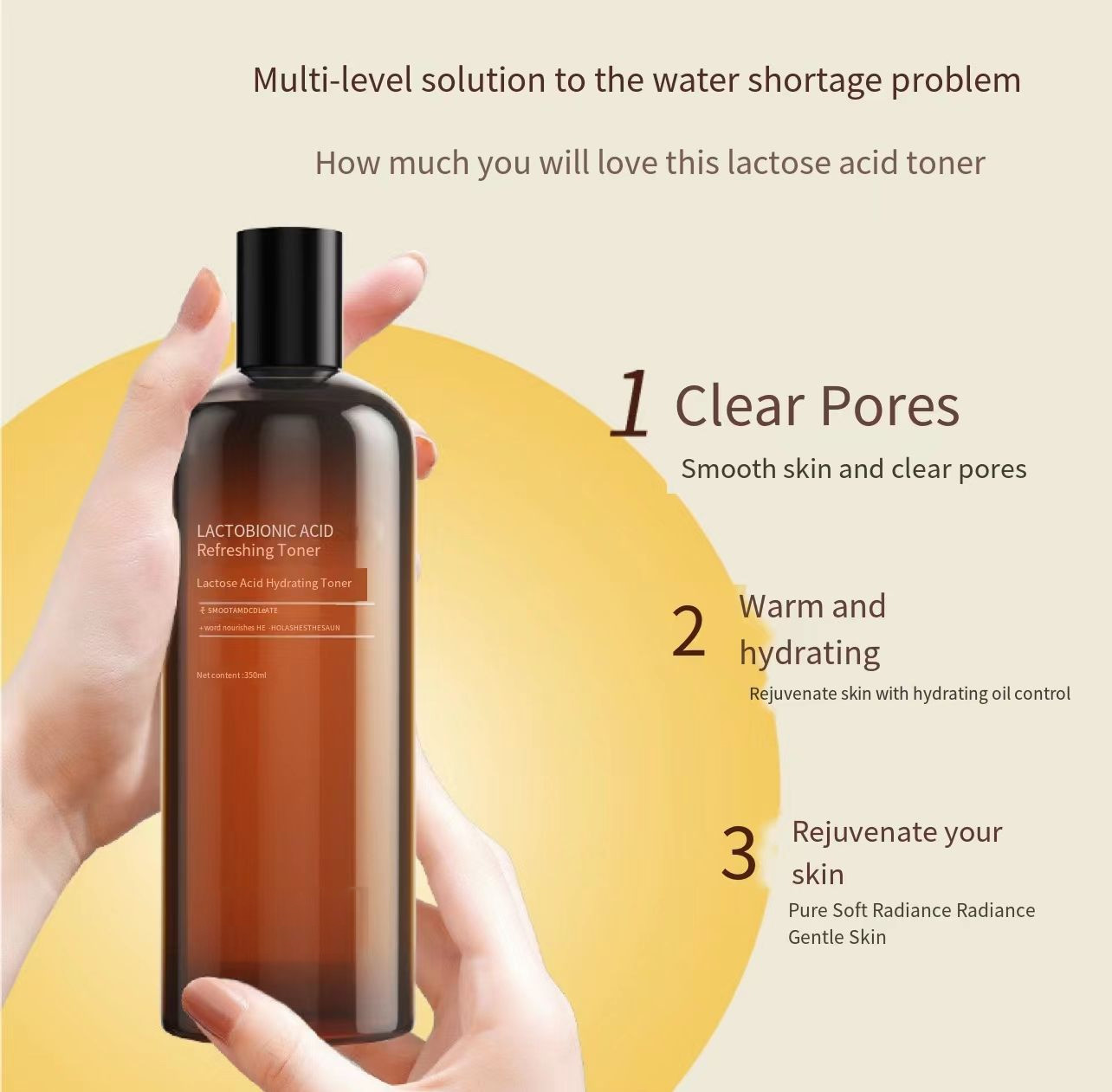 Lactose Acid Face Toner Repairing Pore Cleansing Nourishing Toner For Facial Skin Care
