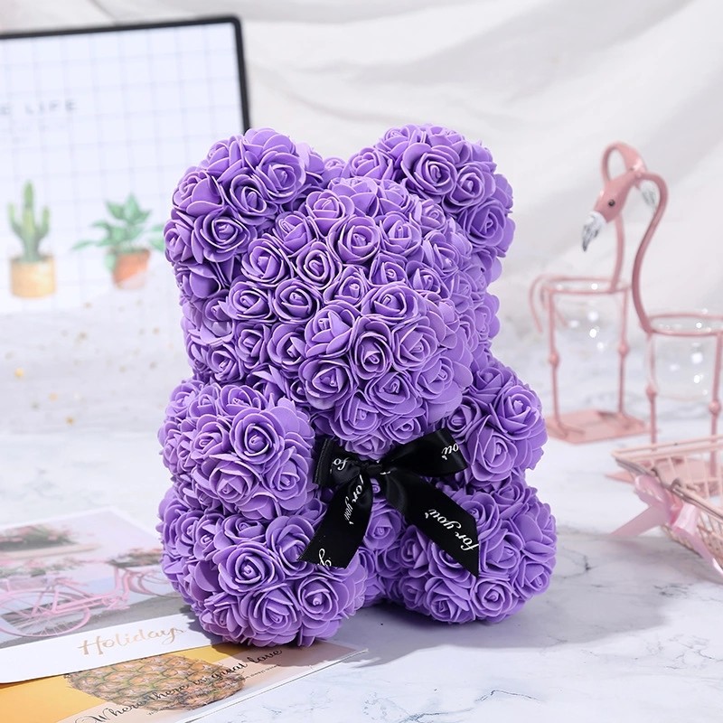 2020 Lovely Christmas Gift Rose Bears New Size 30cm Foam Roses Teddy Bear