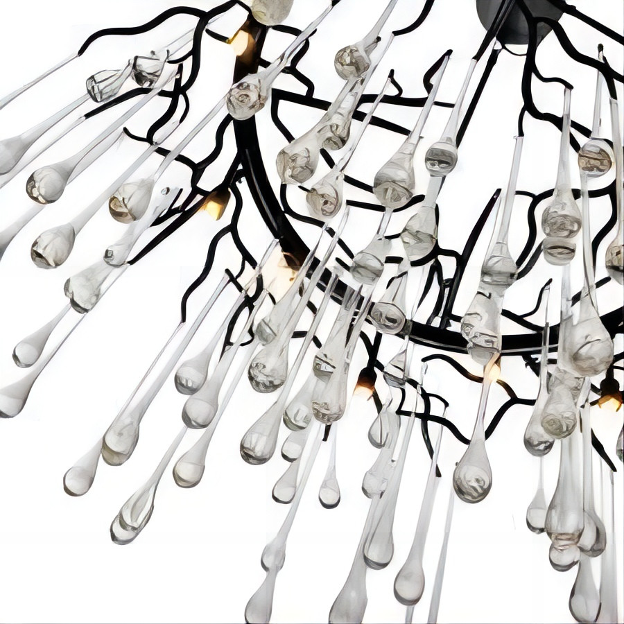 3000K 4000K 6500K Modern Crystal Chandelier Clear Glass Drop Chandelier