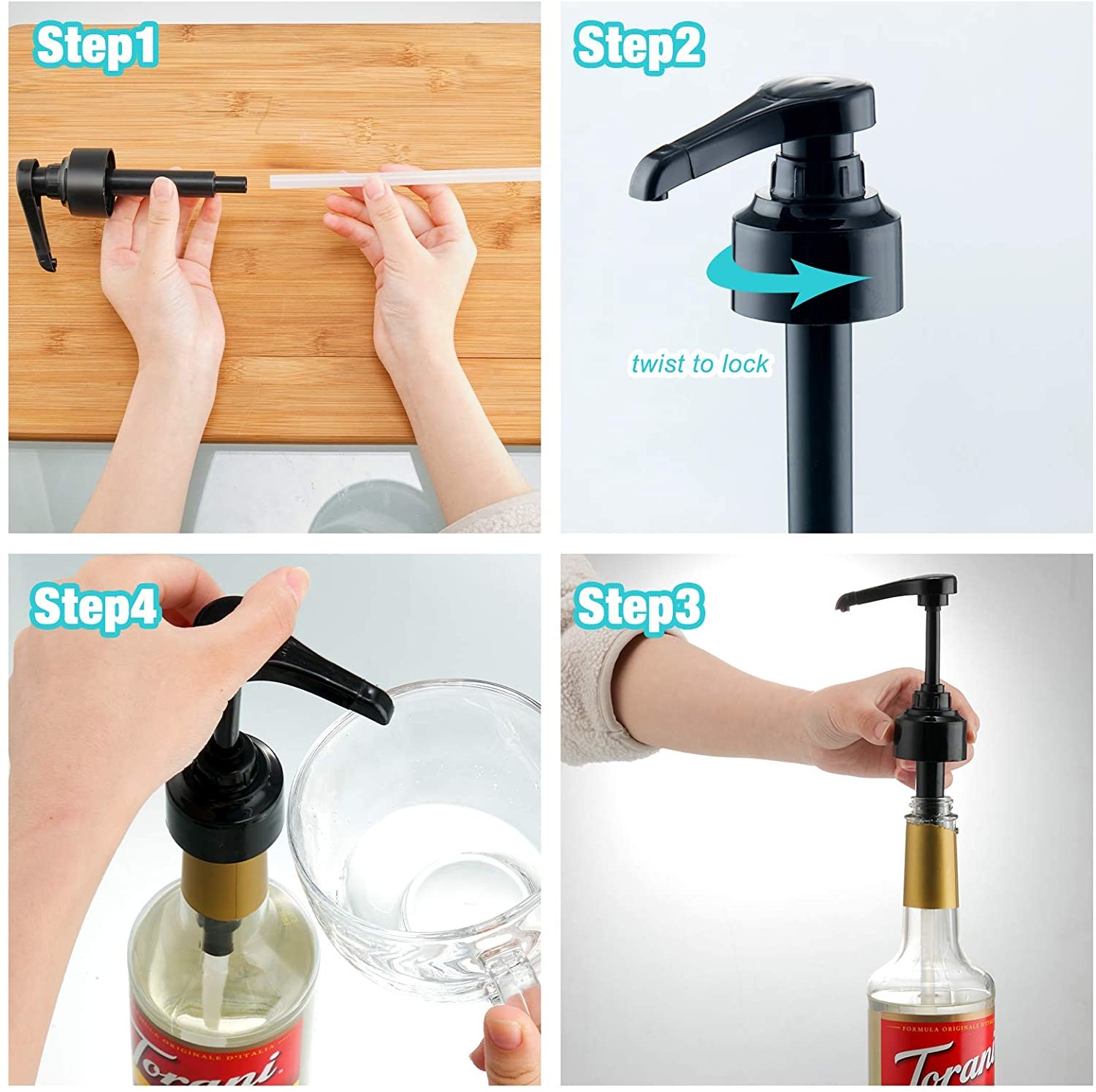 Universal Closure 5ml 8ml 10ml dosage Juice coffee Syrup Pump Dispenser