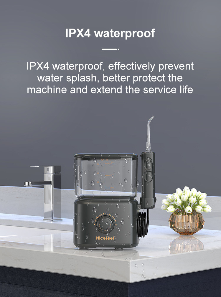 IPX4 Waterproof Water Flosser Desktop Nozzle Countertop Oral Irrigator
