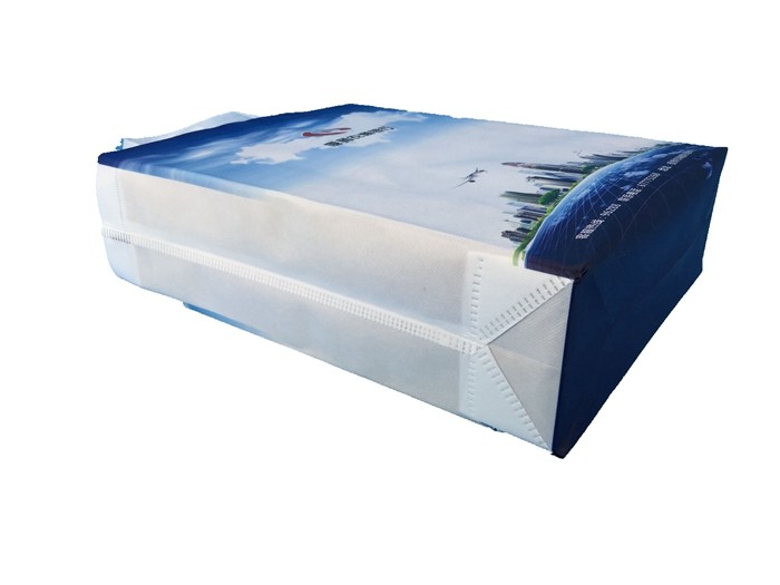 Custom Wholesale Hot Sale Reusable non woven gift bag with logo /white handle2.5*40cm