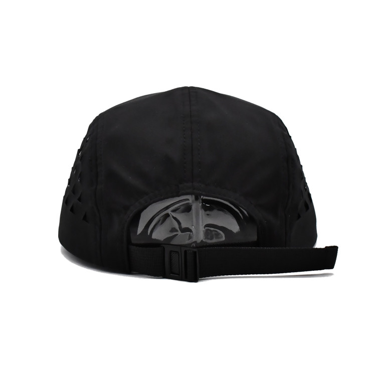 OEM 5 Panel Camper Cap Sports Running Embroidery Logo Woven Patch Lightweight
