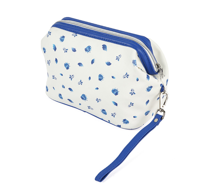 Women PU Leather Travel Makeup Bag With Handle
