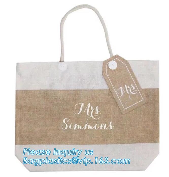 Natural Burlap Tote Shopping Bags Reusable Jute Bags with Full Gusset with Handles Laminated Interior tote shopper pack