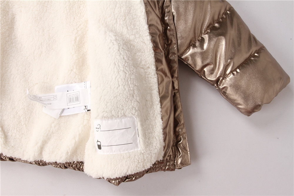 Kids Coats, Children's Coats, Metalic Shinny material, Coral Fur Lining