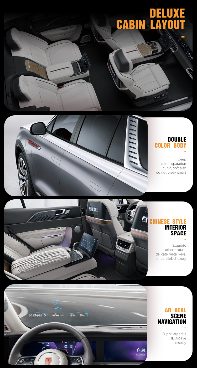 2021 Ternary lithium battery 660km Flag Edition Six-seater FAW Red Flag 6 7 Seat Ev Electric Suv Luxury Suv Seats Ev Suvs