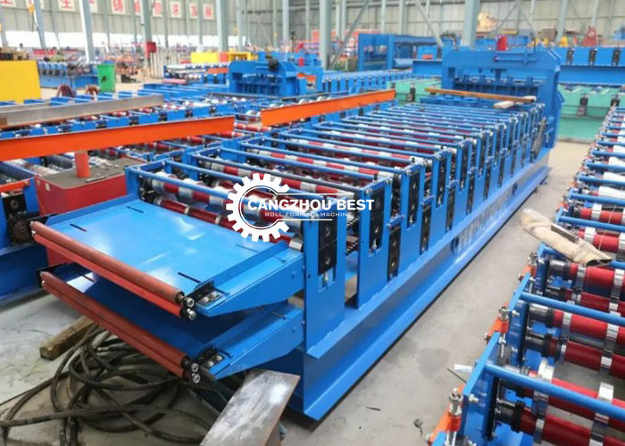 Color Steel Glazed Tile And Roofing Sheet Forming Machine 8-12m/Min Speed