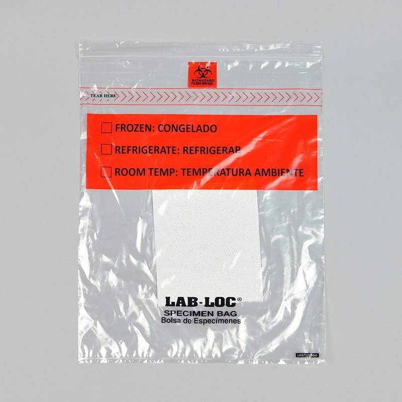 Custom PE Vacuum ISO9001 ROHS Specimen Transport Bag Zipper Top
