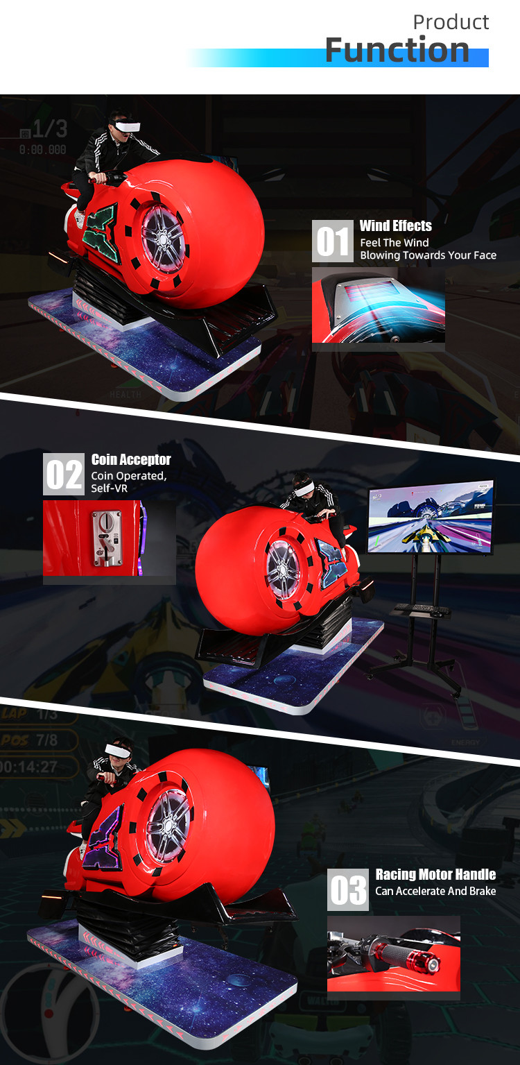 Indoor VR Motorcycle Racing Arcade Machine 220V Portable 2D Racing Simulator