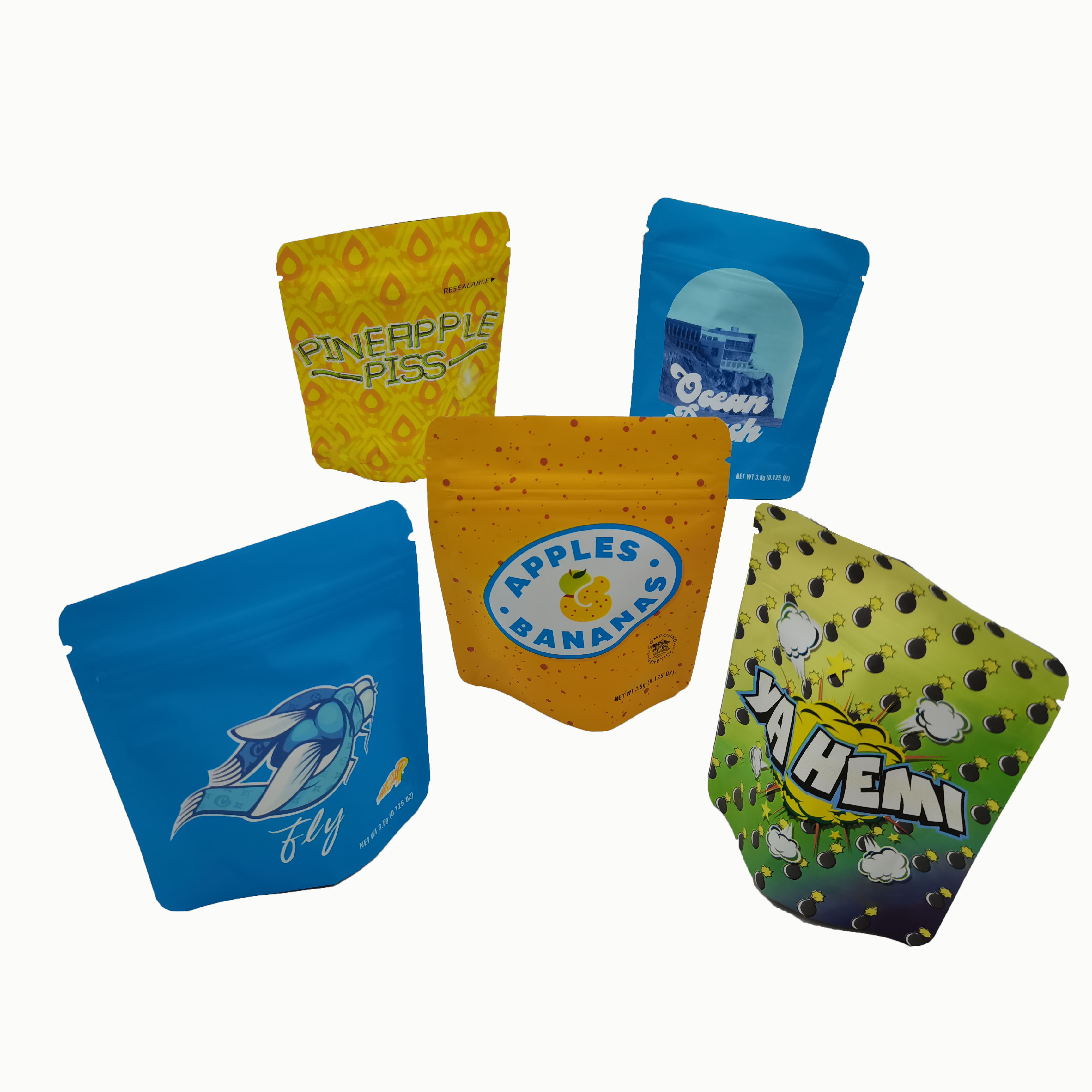 Smell Proof Cookie Packaging Bags Custom Printed Resealable Stand Up Wholesale