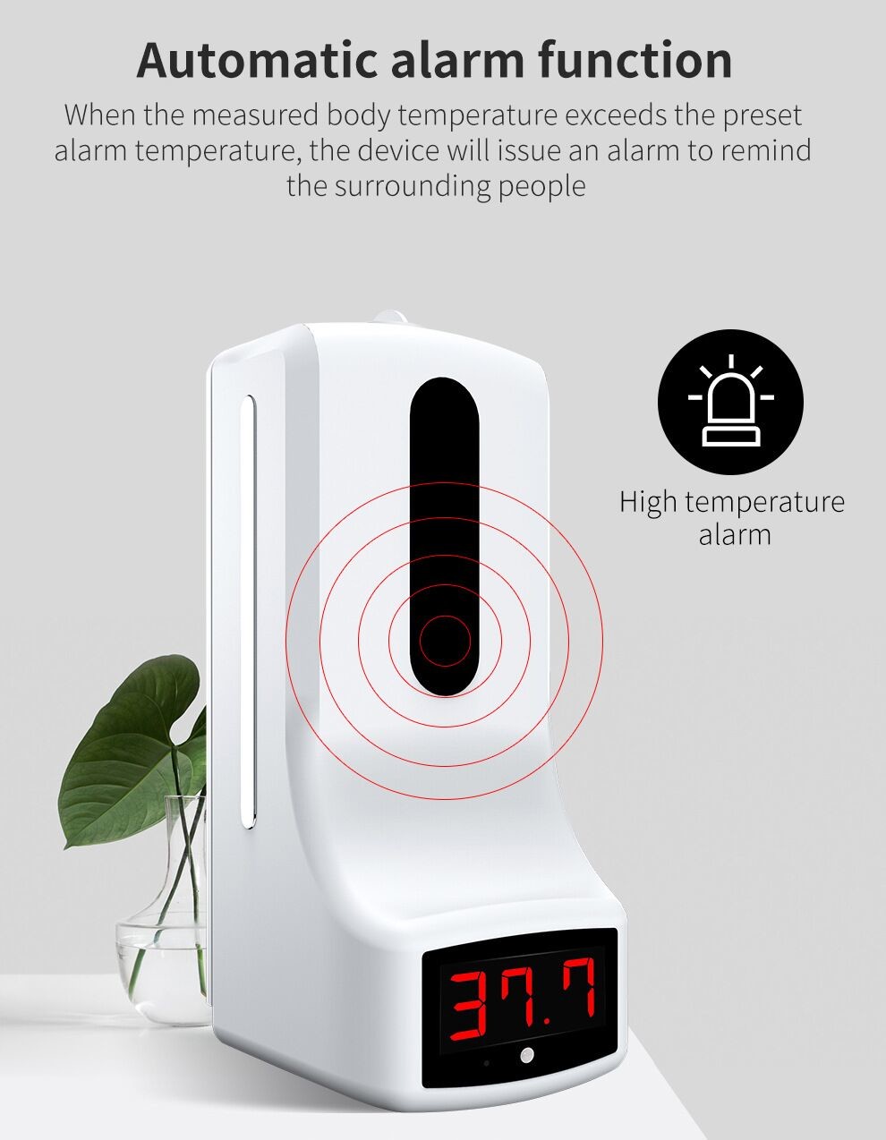 Intelligent Sensor Touchless Sanitizer Soap Dispenser Machine with Temperature Measurement,Wall Mount Soap Dispenser