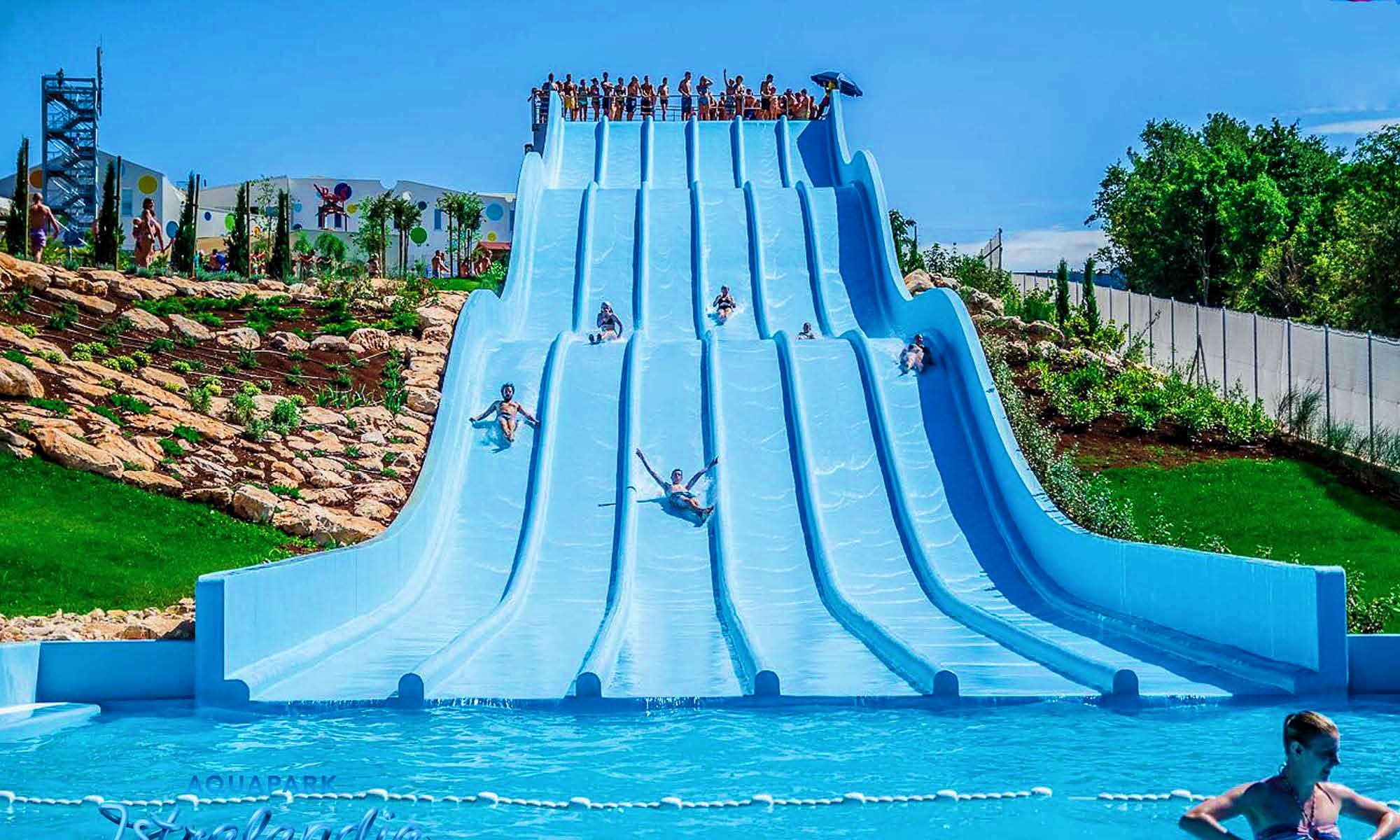 ODM Kid Aqua Theme Park Swimming Pool Water Fun Toy Rides Fiberglass Slide Set