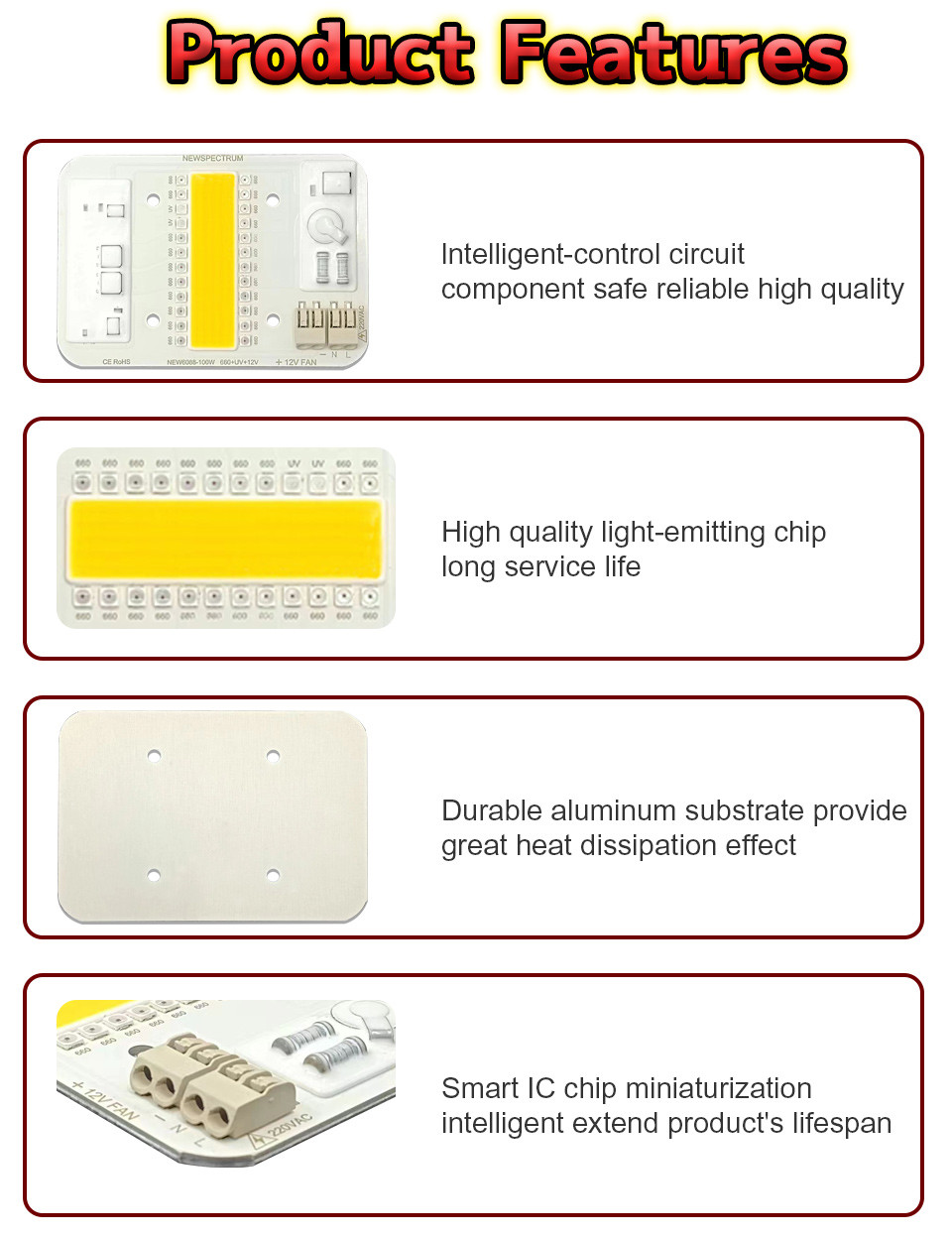 100W LED COB Chip