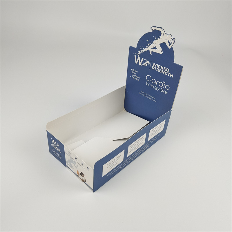 Glossy/Matte Surface Finish Paperboard Display Packaging Boxes For Chocolate Snack Bars