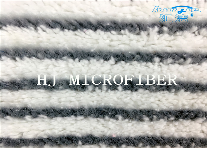 Gray White Weaving Coral Fleece Microfiber Fabric 580gsm Mop Pad Fabric