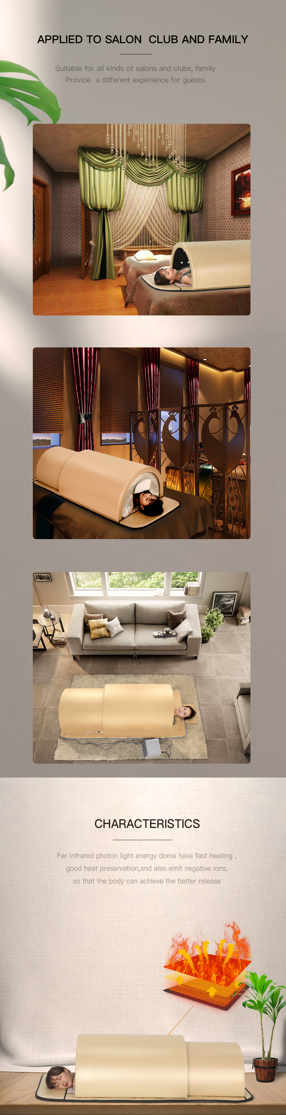 Luxury Detox Sauna Dome Foldable Far Infrared Tourmaline Germanium Jade Stone Energy