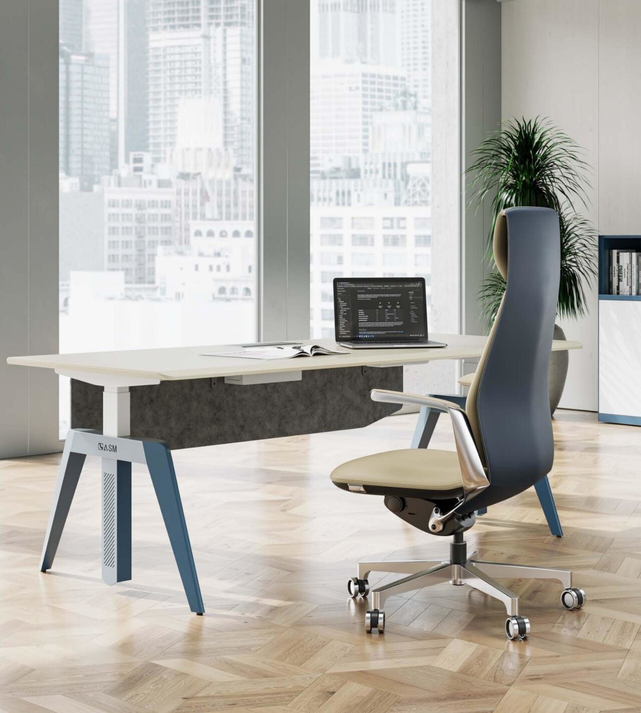 Modern Office Swivel Chair Hotel Study Room High Back Comfortable Leather Chair