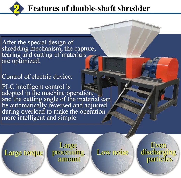 Easy Operation Double Shaft Shredder Machine For Waste Mattress / Rubber Foam