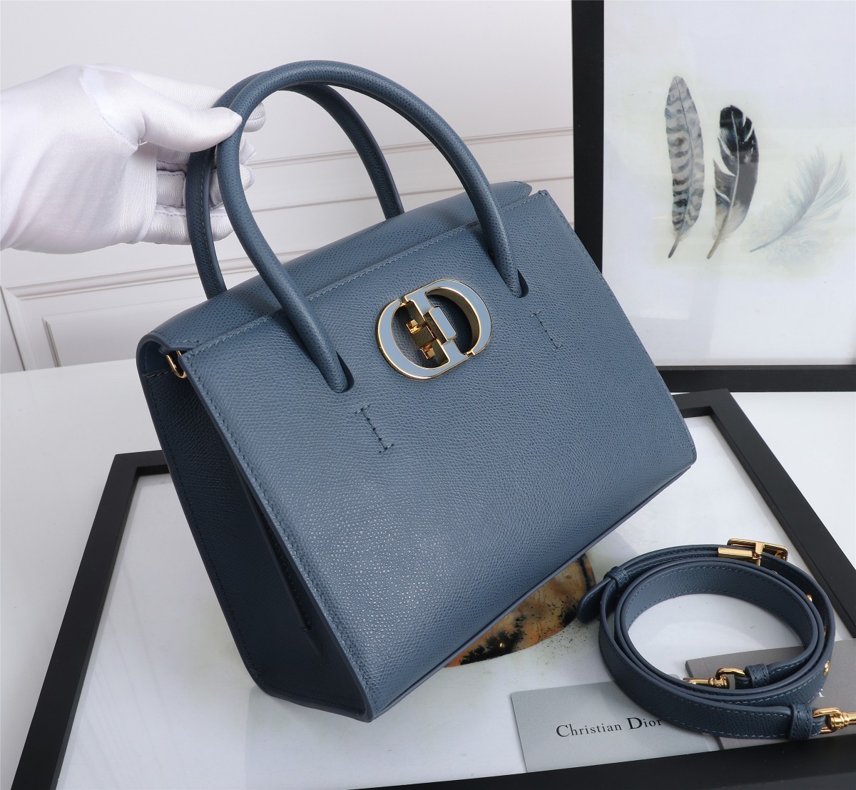 Calfskin Dior Branded Ladies Handbag Medium St Honoré Tote D6718