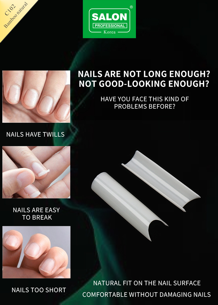 Long Sharp Shape Fake Nail Ultra-Thin Natural Clear Color Nail Tips