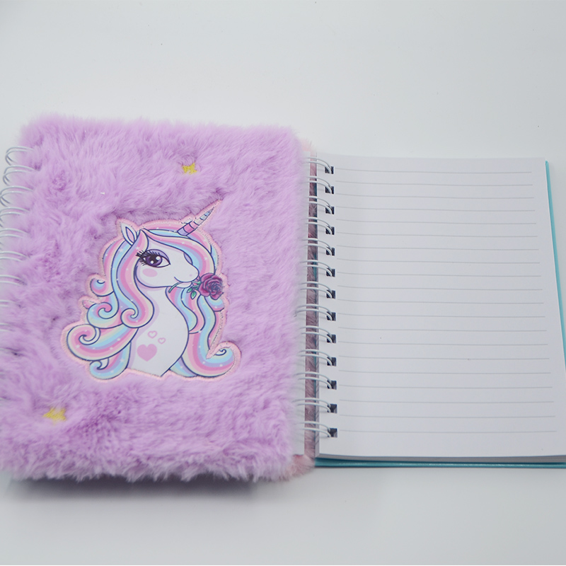 No Adhesive School Stationary Student Diary with Cute Plush Cover and Custom Print LOGO