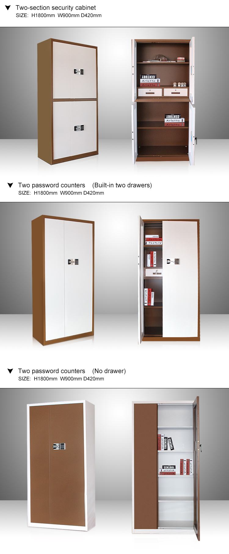 Electronic Security Storage File Cabinet Metal Smart Locker With Digital Lock